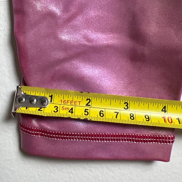 Zyia Active Luxe Pink Metallic leggings Women 6/8 - Picture 4 of 7